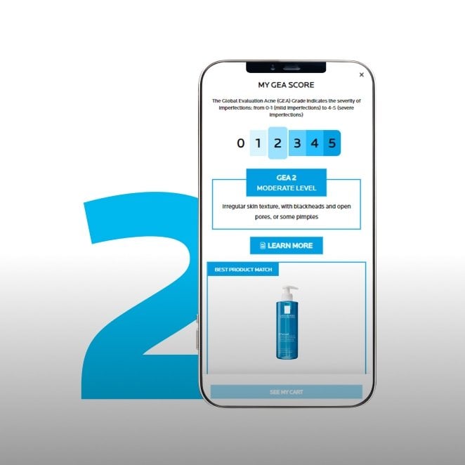 cell phone screen with GEA score
